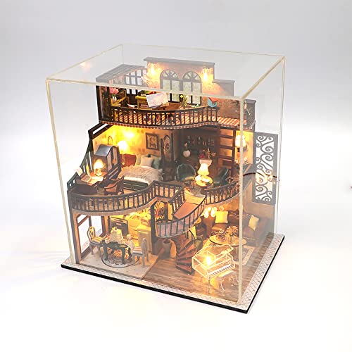 ドールハウス/ミニチュア/ハンドメイド③ Amazon | LANNSO ミニチュアドールハウスキット 3階建てのレトロな